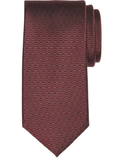 Pronto Uomo Narrow Tie, Burgundy Geo