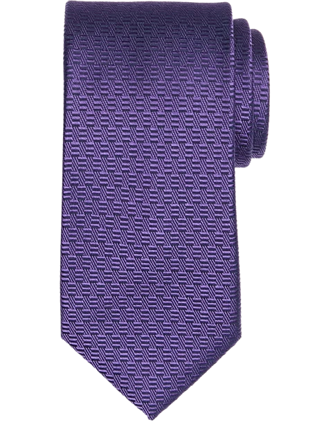 Pronto Uomo Narrow Tie, Purple Geo