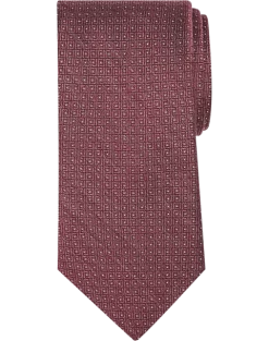 Pronto Uomo Narrow Tie, Pink Micro Square