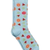 Egara Socks, Cerulean Blue With Fruit And Citrus