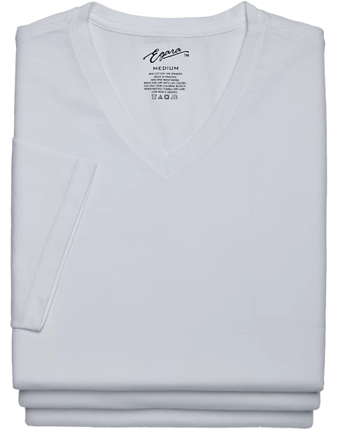 Egara Slim Fit V-Neck T-Shirt, 3-Pack, White
