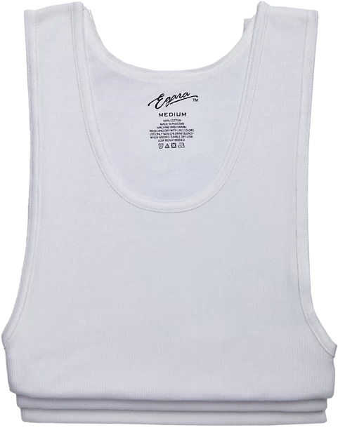 Egara Slim Fit Tank Top, 3-Pack, White