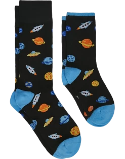Egara Adult & Child Socks 2-Pack, Black & Blue Space Life