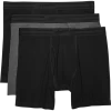 Egara Slim Fit Boxer Briefs, 3-Pack, Black & Gray
