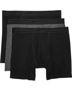 Egara Slim Fit Boxer Briefs, 3-Pack, Black & Gray