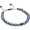 Pronto Uomo Gray Freshwater Pearl And Brass Bead Bracelet