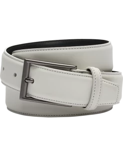 Egara Feather Edge 32mm Faux Leather Belt, White