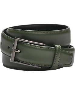 Egara Feather Edge 32mm Faux Leather Belt, Green