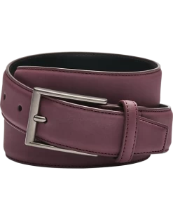 Egara Feather Edge 32mm Faux Leather Belt, Burgundy