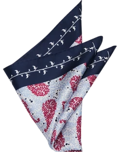 Pronto Uomo Pocket Square, Burgundy Paisley