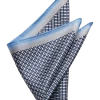 Pronto Uomo Pocket Square, Blue Check