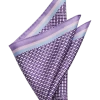 Pronto Uomo Pocket Square, Purple Check