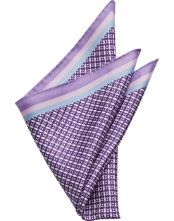 Pronto Uomo Pocket Square, Purple Check