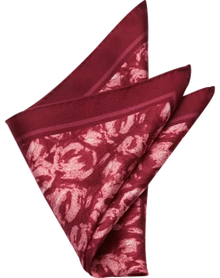 Joseph Abboud Pocket Square, Burgundy Abstract Swirls
