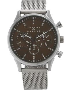 Joseph Abboud Watch, Silver & Brown