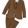 Peanut Butter Collection Slim Fit Toddlers Tuxedo, Brown