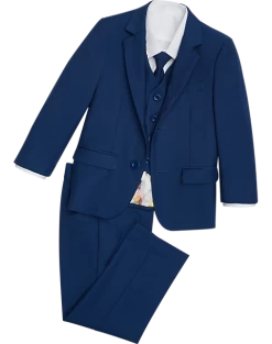 Peanut Butter Collection Slim Fit Toddlers Tuxedo, Cobalt Blue