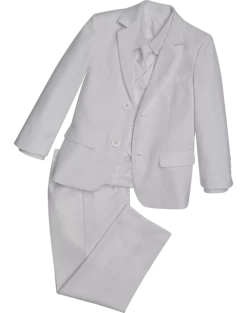 Peanut Butter Collection Slim Fit Toddlers Tuxedo, Pearl White