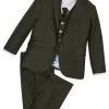 Peanut Butter Collection Slim Fit Toddlers Tuxedo, Olive