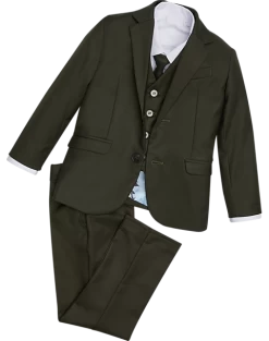 Peanut Butter Collection Slim Fit Toddlers Tuxedo, Olive